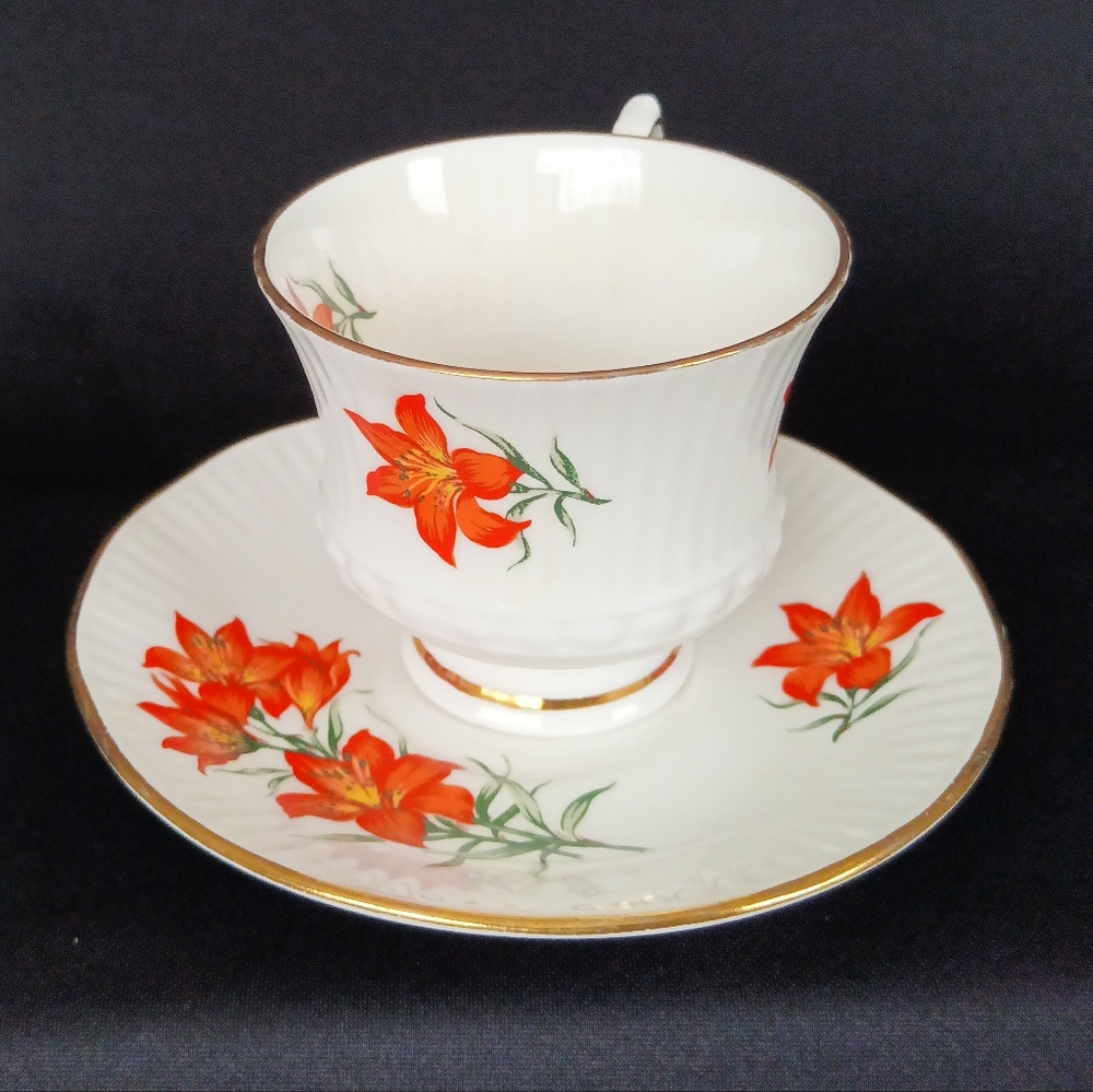 Saskatchewan Prairie Lily Teacup and Saucer • Fine Bone China • Made In England